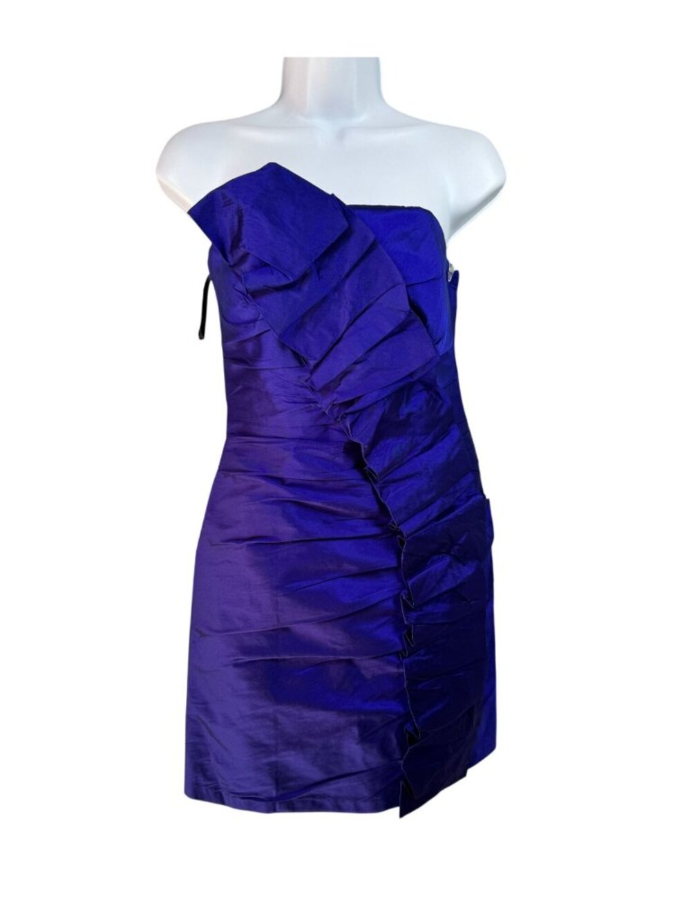 Jessica McClintock Royal Blue Ruched Cocktail Mini Dress Size 6 Prom Event HOCO